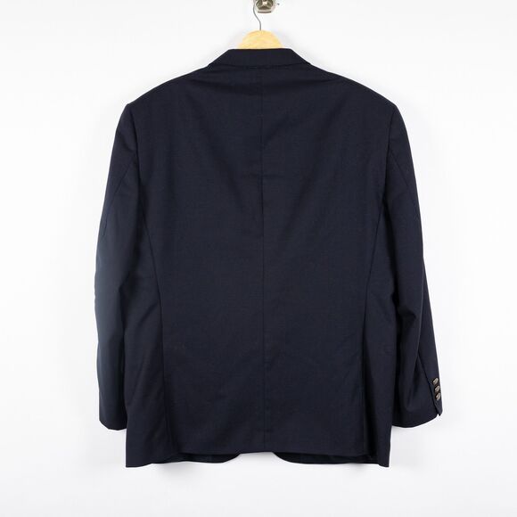 Oscar de la Renta Blazer Mens 42S Navy Blue 100% Wool Lined Jacket Classic Fit - Picture 2 of 12